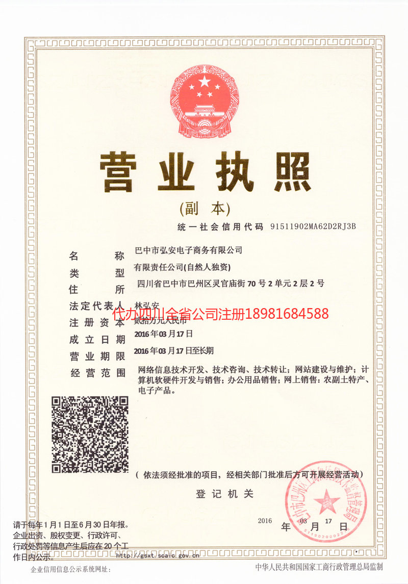大理白族自治州大理白族自治州宏安电子商务有限公司
