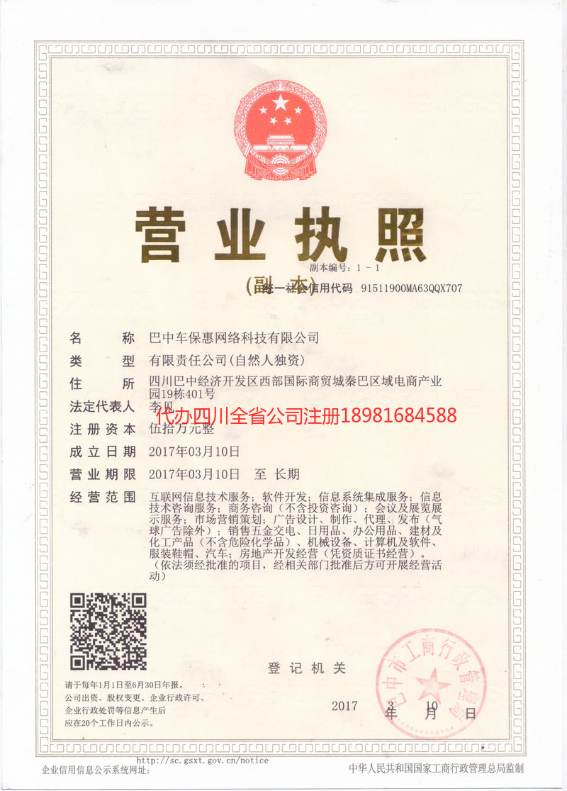 大理白族自治州大理白族自治州车保惠网络科技有限公司